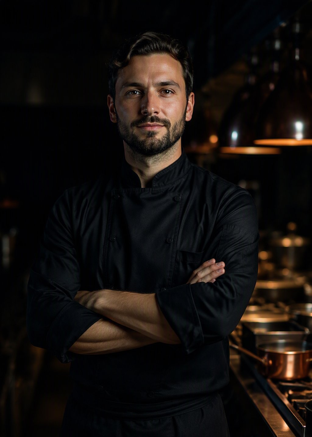 Le chef dans sa cuisine — démonstration